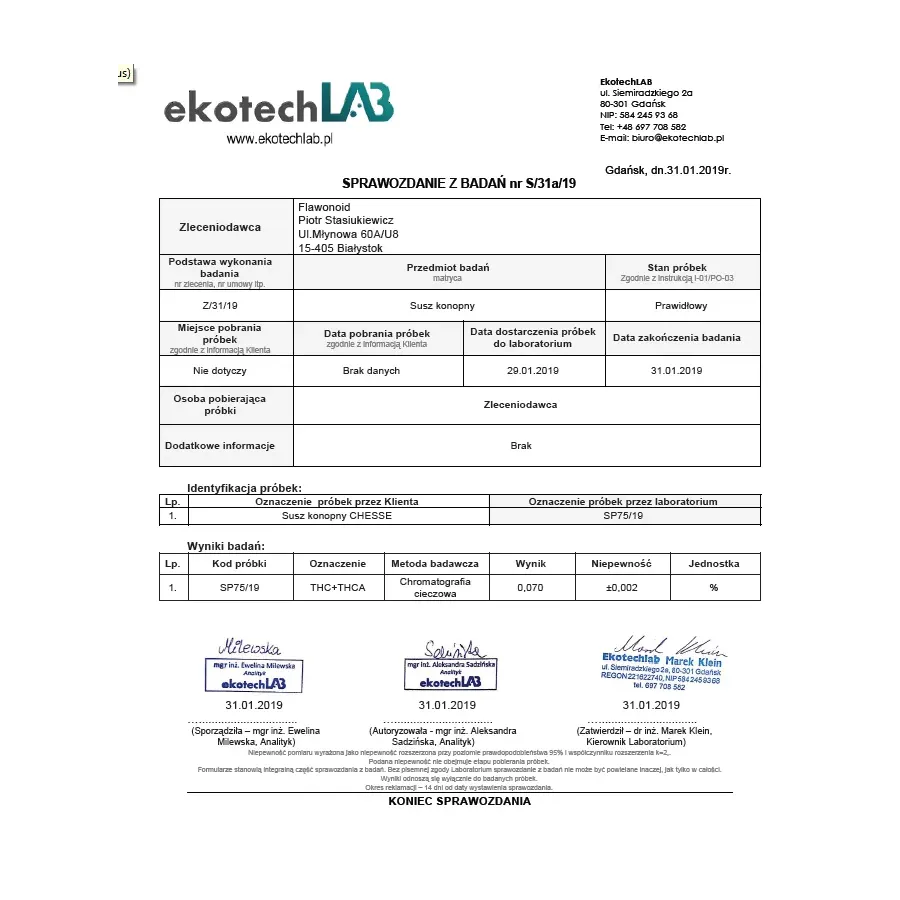 Susz konopny 3% CBD 2g Cheese Susz konopny 3% CBD 2g Cheese