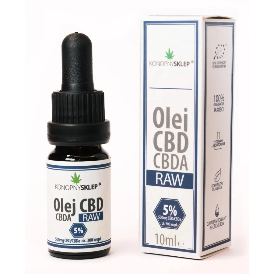 Olej konopny RAW 5% CBD+CBDA 10ML 500mg Olej konopny RAW 5% CBD+CBDA 10ML 500mg
