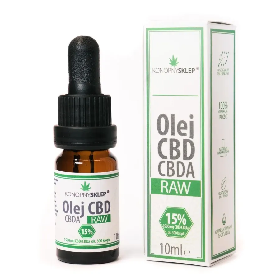 Olej konopny RAW 15% CBD+CBDA 10ML 1500mg