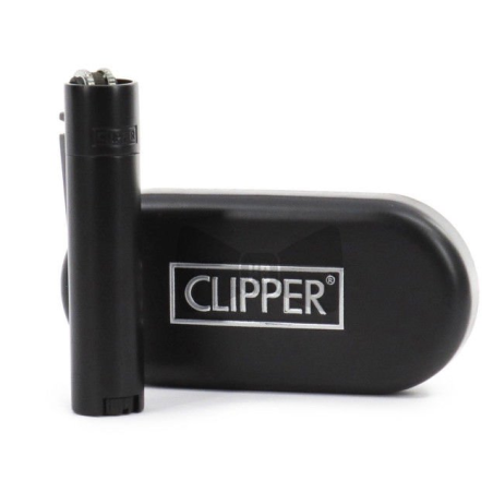 Zapalniczka stalowa Matt black Clipper+etui