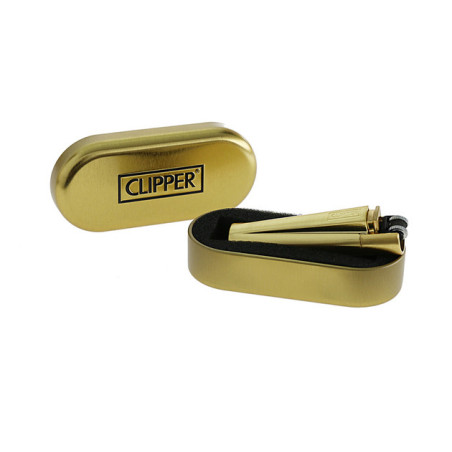 Zapalniczka stalowa Złota Clipper+etui
