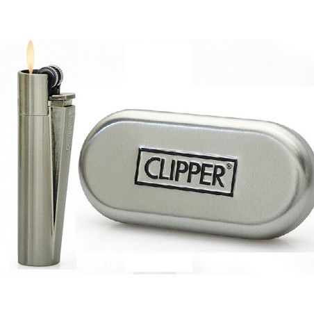 Zapalniczka stalowa srebrna Clipper+etui