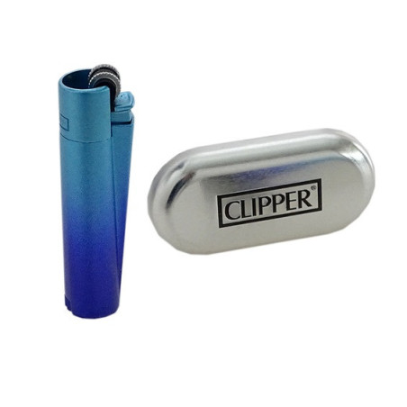 Zapalniczka stalowa MICRO blue gradient Clipper+etui