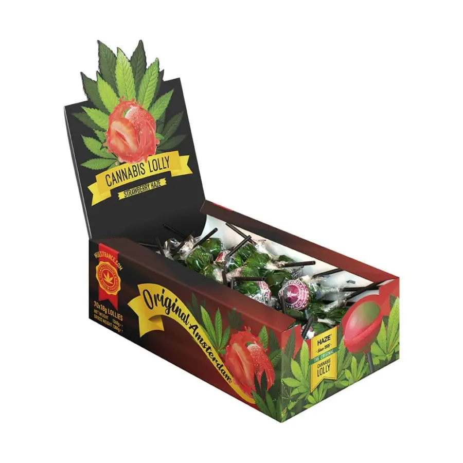 Lizak konopny Strawberry Haze 70szt