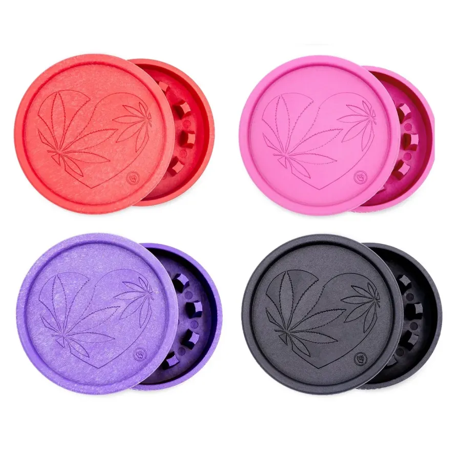 Hemp Fiber Grinder 420 Heart 55mm fire-flow | Hemp Shop