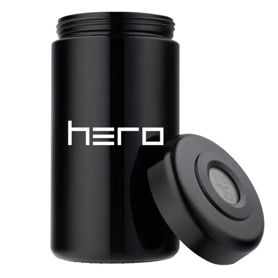 Glass unscented container with hygrometer 500ml HERO | Hemp Shop Glass unscented container with hygrometer 500ml HERO | Hemp Shop