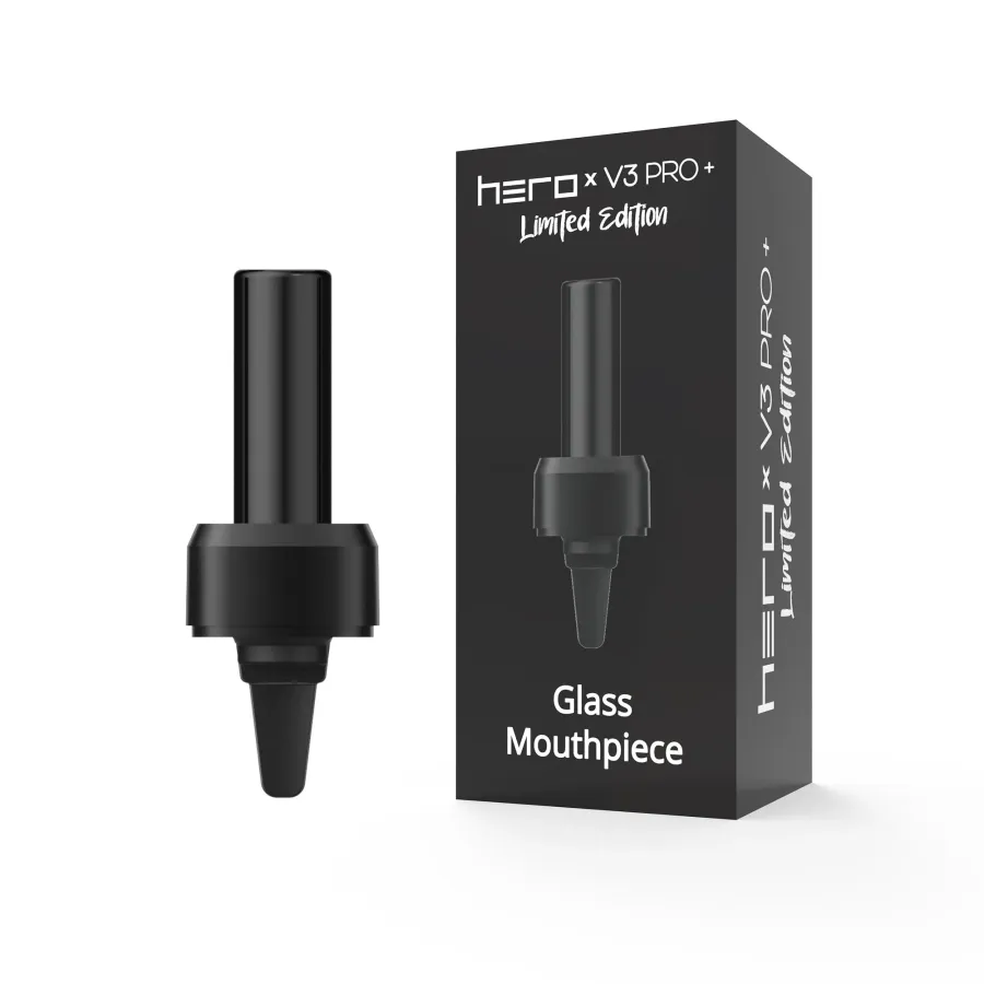 X-MAX V3 PRO+ X HERO LIMITED EDITION Black Glass Mouthpiece | Hemp Shop