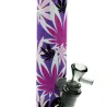 GLASS BONG FIRE-FLOW X BLACK LEAF BONG PINK LEAVES 40CM | Hemp Shop