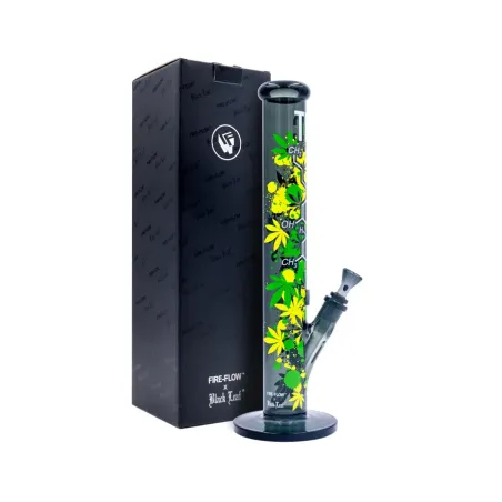 BONGO SZKLANE FIRE-FLOW X BLACK LEAF BONG THC MOLECULE 40CM BONGO SZKLANE FIRE-FLOW X BLACK LEAF BONG THC MOLECULE 40CM