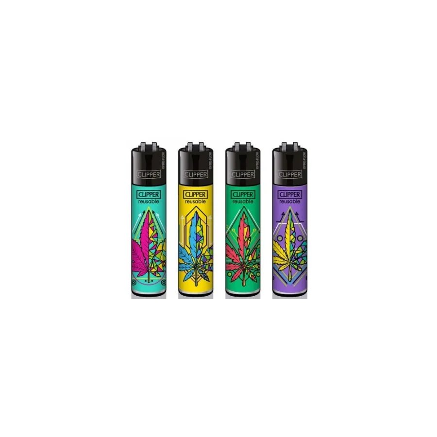 Clipper Lighter Geometrical Leaves Series 4pcs | Hemp Shop