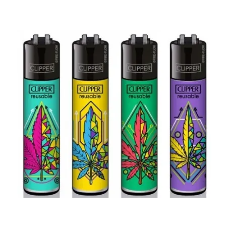Clipper Lighter Geometrical Leaves Series 4pcs | Hemp Shop Clipper Lighter Geometrical Leaves Series 4pcs | Hemp Shop