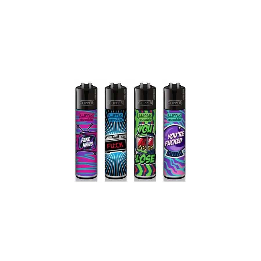 Lighter Clipper Mix Slogan series 4pcs | Hemp Shop