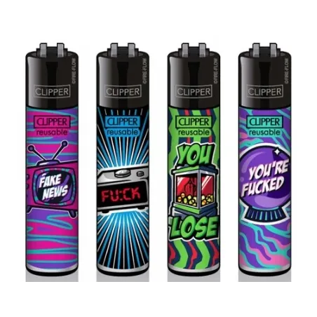Lighter Clipper Mix Slogan series 4pcs | Hemp Shop Lighter Clipper Mix Slogan series 4pcs | Hemp Shop