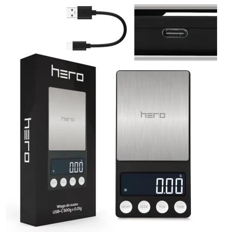 USB-C getrocknete Waage 500 g x 0,01 g HERO USB-C getrocknete Waage 500 g x 0,01 g HERO