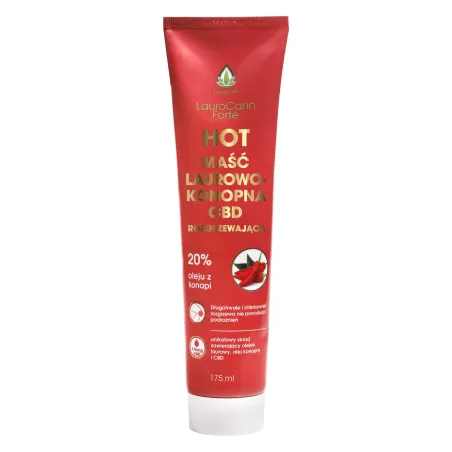 LauroCann Forte HOT maść konopna rozgrzewająca 20% 175ml + CBD LauroCann Forte HOT maść konopna rozgrzewająca 20% 175ml + CBD