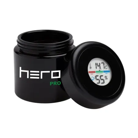 Szklany pojemnik bezzapachowy z higrometrem 100ml HERO PRO Szklany pojemnik bezzapachowy z higrometrem 100ml HERO PRO