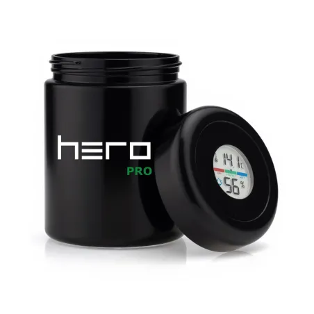 Скляна ємність без запаху з гігрометром 250мл HERO PRO Скляна ємність без запаху з гігрометром 250мл HERO PRO