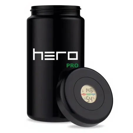 Скляний контейнер без запаху з гігрометром 1000 мл HERO PRO Скляний контейнер без запаху з гігрометром 1000 мл HERO PRO