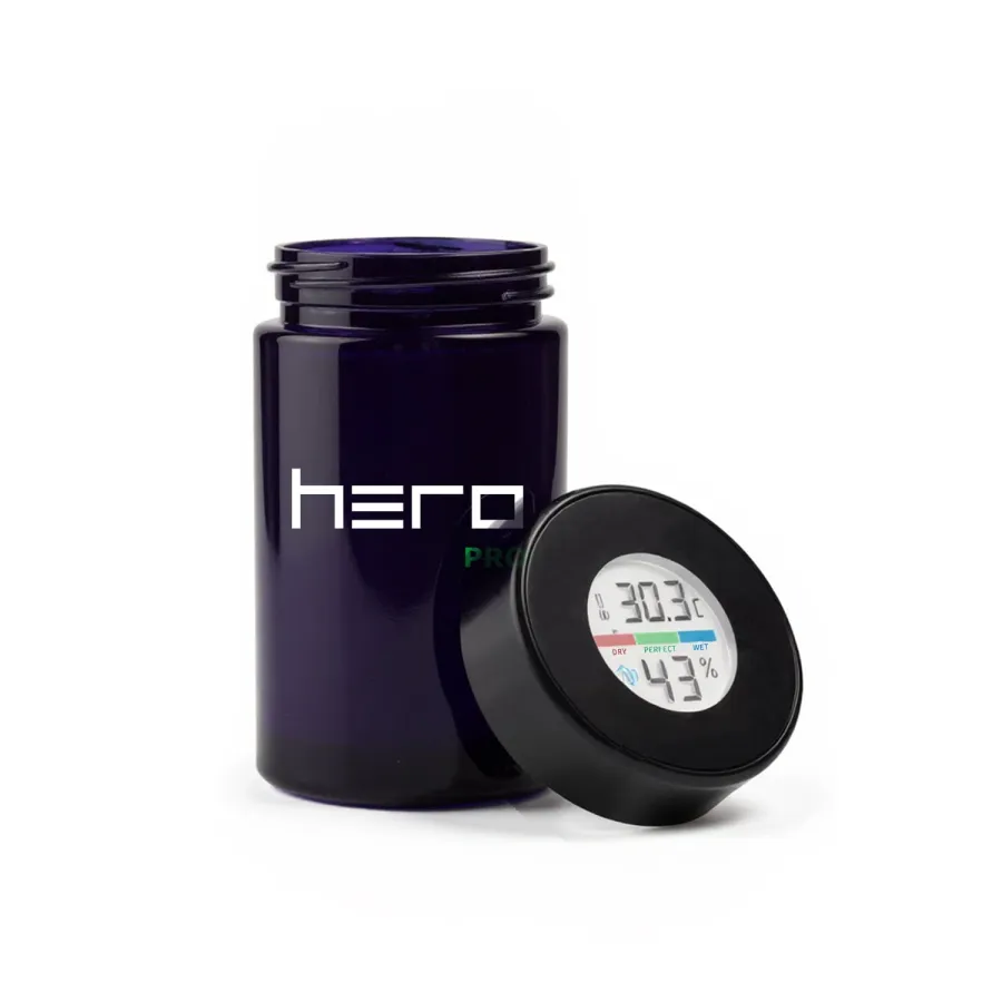 Скляний контейнер без запаху з гігрометром 150мл HERO PRO