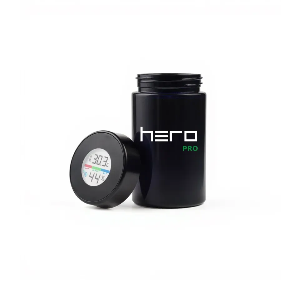 Скляний контейнер без запаху з гігрометром 150мл HERO PRO