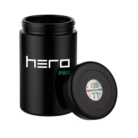 Szklany pojemnik bezzapachowy z higrometrem 400ml HERO PRO Szklany pojemnik bezzapachowy z higrometrem 400ml HERO PRO