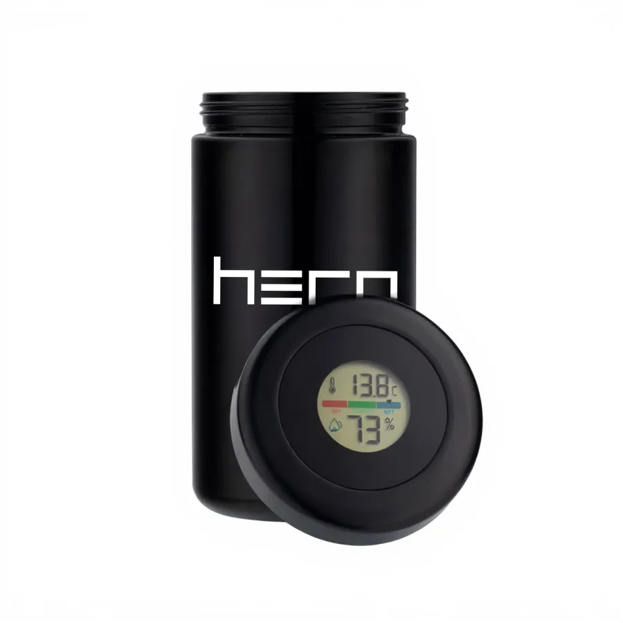 Unparfümierter Glasbehälter mit Hygrometer 2000ml HERO PRO