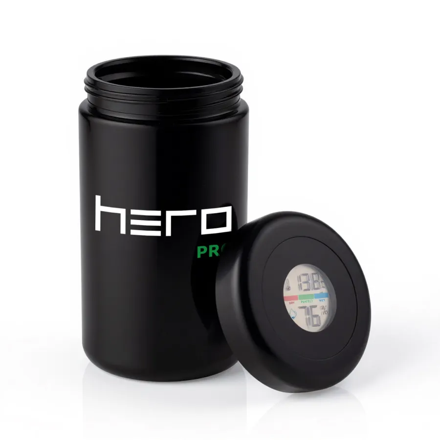Glass unscented container with hygrometer 2000ml HERO PRO