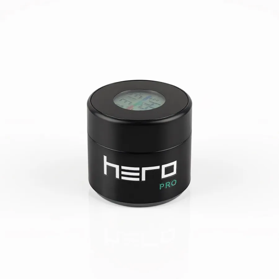 Szklany pojemnik bezzapachowy z higrometrem 50ml HERO PRO Szklany pojemnik bezzapachowy z higrometrem 50ml HERO PRO