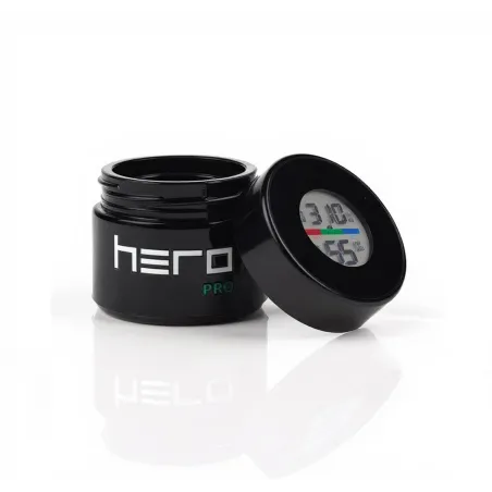 Unparfümierter Glasbehälter mit Hygrometer 100ml HERO PRO Unparfümierter Glasbehälter mit Hygrometer 100ml HERO PRO